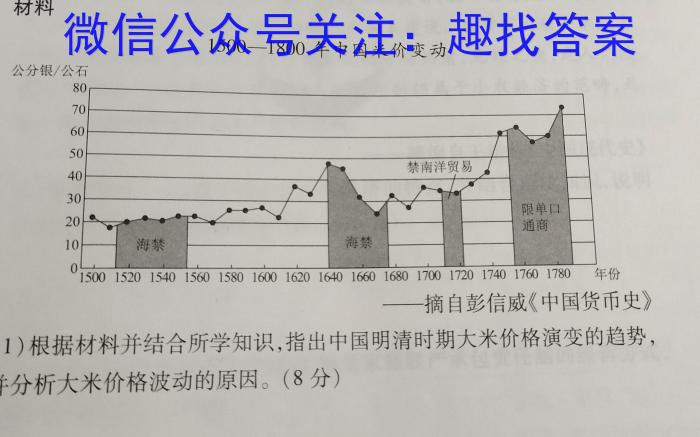 2023届普通高校招生全国统一考试猜题压轴卷E(二)历史