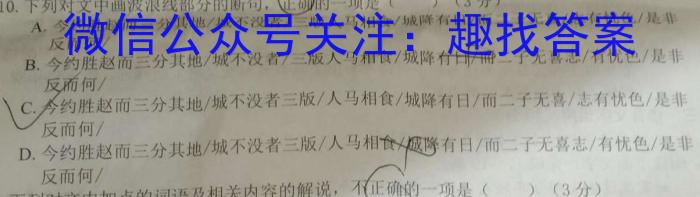 2025届湖南大联考高一年级4月联考语文