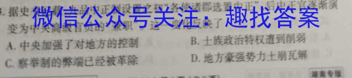 2023届中考导航总复习·模拟·冲刺卷(三)3历史