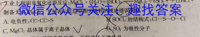 考前信息卷·第七辑 砺剑·2023相约高考 名师考前猜题卷(四)化学