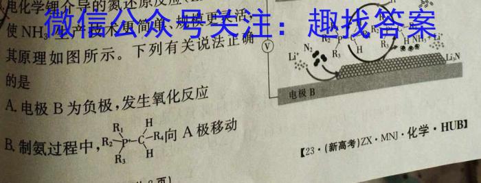 2023年安徽省名校联盟高三4月联考化学