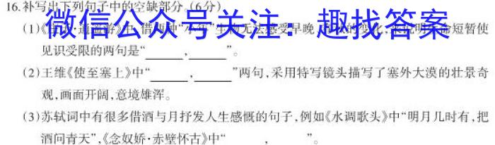 沧衡八校联盟高一年级2022~2023学年下学期期中考试(23-387A)语文