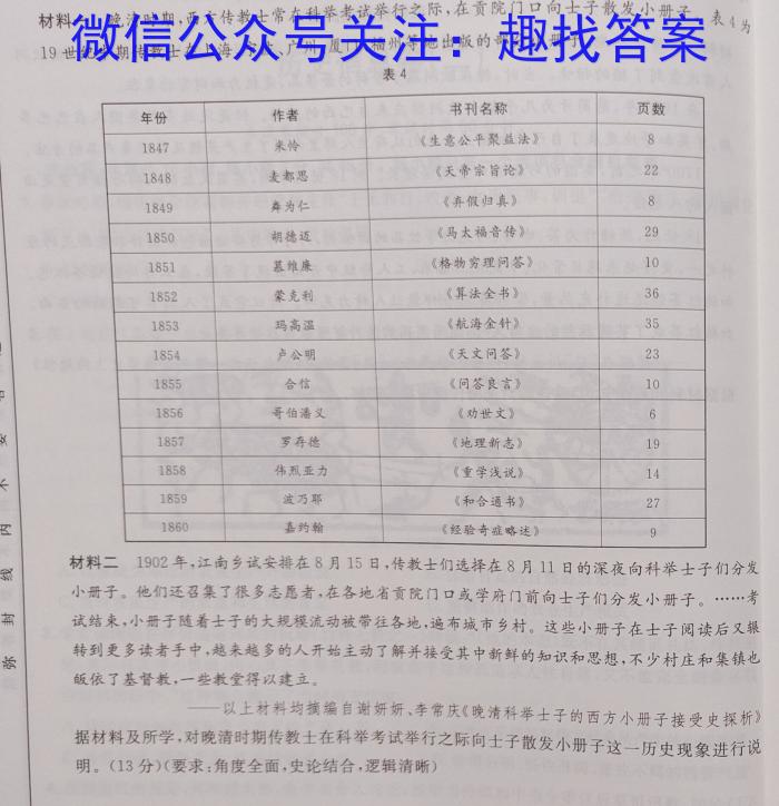 山西省晋中市介休市2022-2023学年第二学期八年级期中质量评估试题（卷）历史