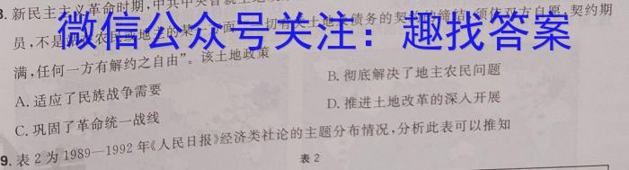 黑龙江联合体2023年高三年级第二次模拟考试历史