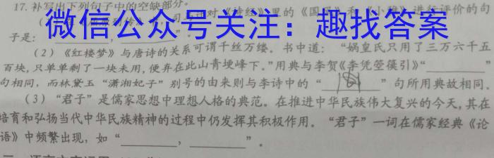 江苏省2022-2023学年第二学期高二年级期中考试(23609B)语文