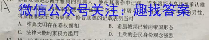 2022-2023学年云南省高一期中考试卷(23-412A)历史