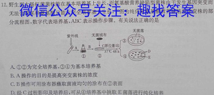 学普试卷 2023届高三第二次·信息调研版 新高考 (二)生物试卷答案