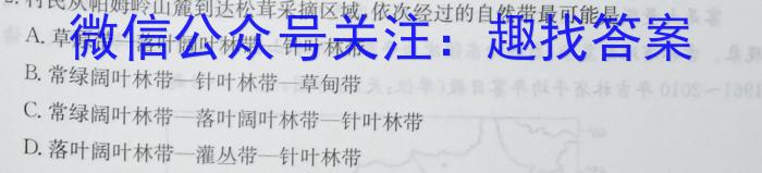 师大名师金卷2023年陕西省初中学业水平考试（四）s地理