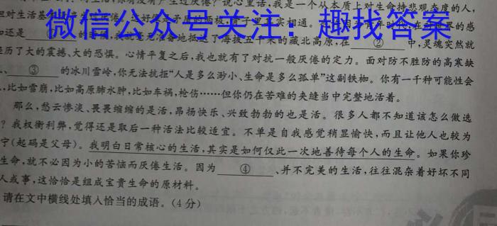 山西省2023年中考导向预测信息试卷（四）语文