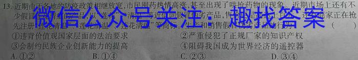 安徽省安庆市桐城市十校联考2024-2023学年九年级下学期选拔考试q地理