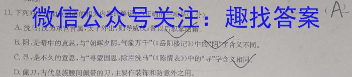 新向标教育 淘金卷2023年普通高等学校招生考试模拟金卷(一)语文