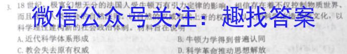 耀正文化(湖南四大名校联合编审)·2023届名校名师测评卷(八)历史