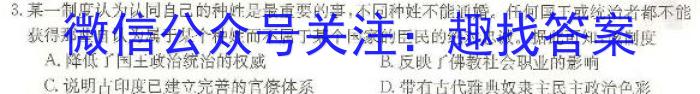 榆林2023年初中学业水平考试联考模拟卷（A）历史