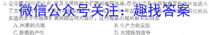来安县2023届九年级“一模”试卷历史