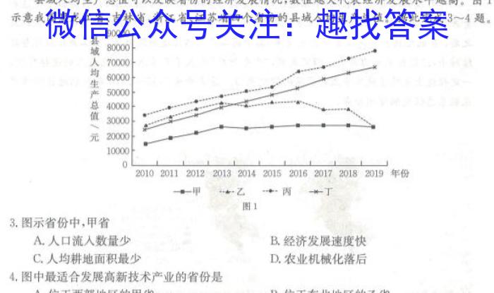 陕西省2023年初中学业水平考试模拟试题（二）s地理