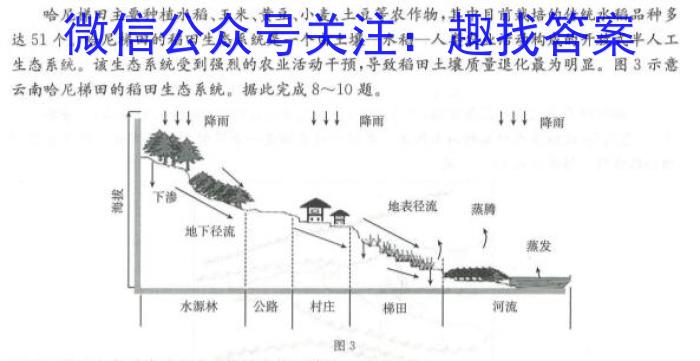 安徽省2023年无为市九年级中考模拟检测（二）地理.