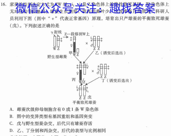 全国名校大联考2024~2023高三第八次联考试卷生物
