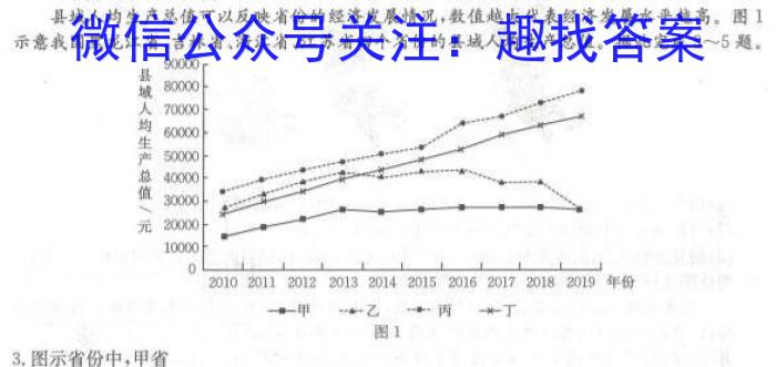 百师联盟 2023届高三信息押题卷(二)2 全国卷s地理