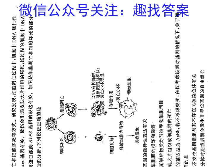 2023届炎德英才长郡十八校联盟高三第二次联考（全国卷）生物