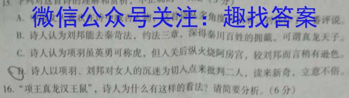 天一大联考 顶尖计划2023届高中毕业班第四次考试语文