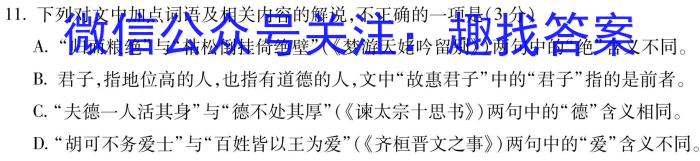 2023年西南名校联盟模拟卷 押题卷(一)语文