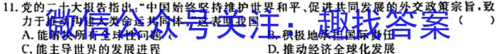 2022-2023学年安徽省九年级下学期阶段性质量监测（七）s地理