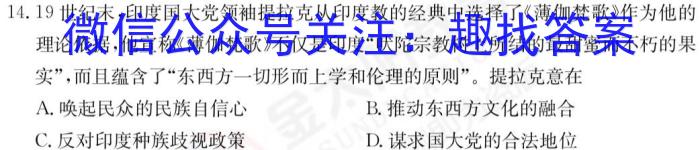 楚雄州中小学2023年高二下学期期中教育学业质量监测（23-375B）历史