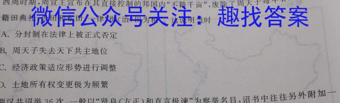 2023年普通高等学校全国统一模拟招生考试 新未来4月高一联考历史