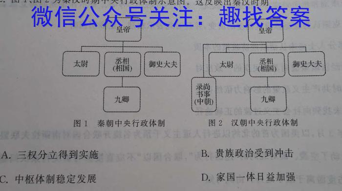 天一大联考·安徽卓越县中联盟 2022-2023学年(下)高一阶段性测试(期中)历史