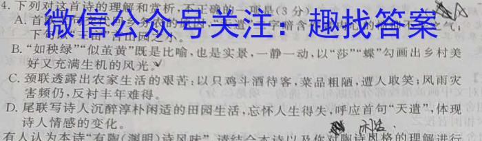 山西省高一年级2022-2023学年第二学期期中考试（23501A）语文