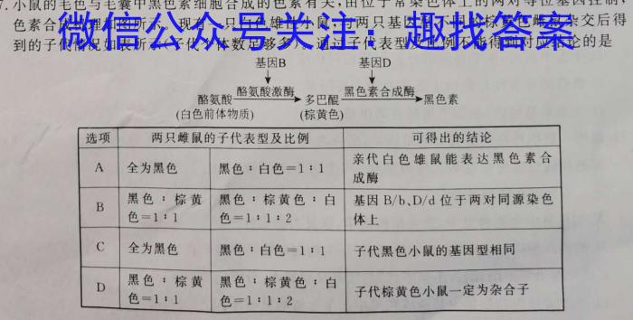 贵州省高二年级联合考试卷(23-433B)生物