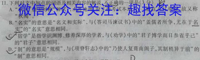 2023年普通高等学校招生全国统一考试·专家猜题卷(四)语文