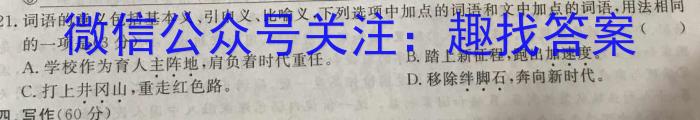 临沂市普通高中学业水平等级考试模拟试题(5月)语文