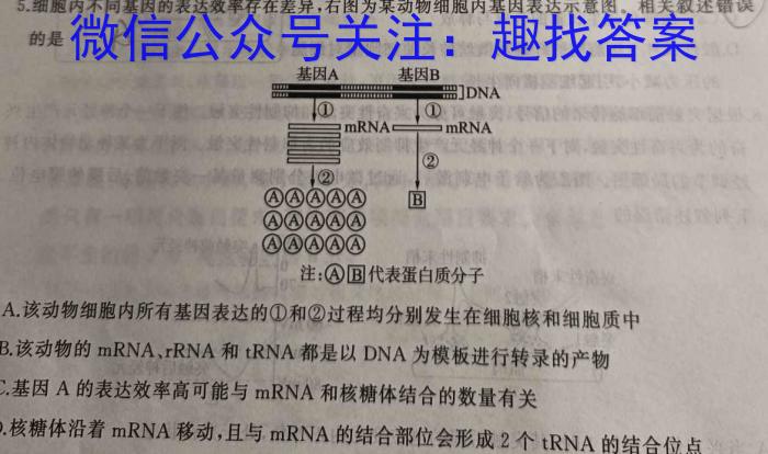 江淮名卷·2023年安徽中考模拟信息卷（七）生物