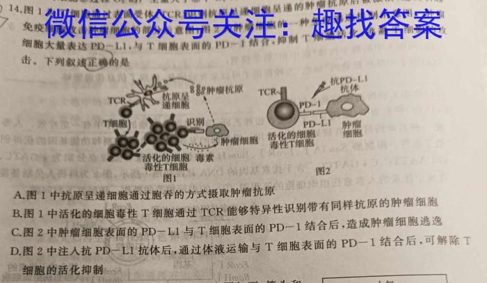 安徽省2023届九年级下学期教学质量监测（六）生物