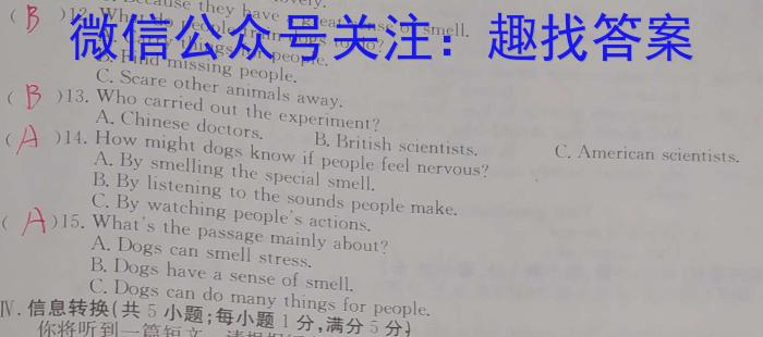 天一大联考 齐鲁名校联盟2024-2023学年高三年级第二次联考英语