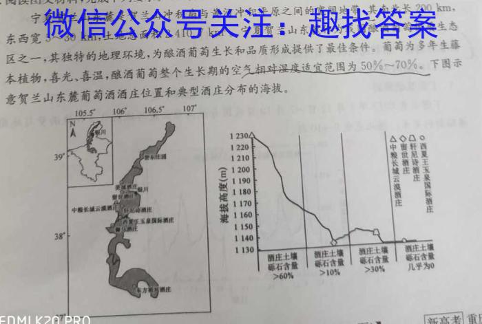 [晋一原创测评]山西省2023年初中学业水平考试模拟测评（二）q地理