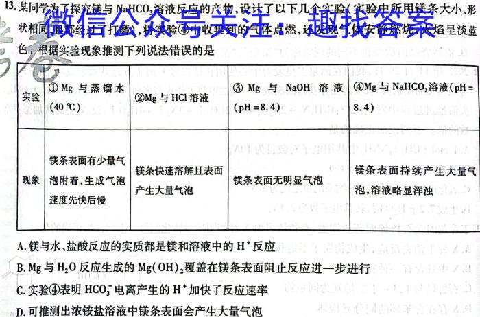 2022-2023学年安徽省潜山八年级期中调研检测(试题卷)化学