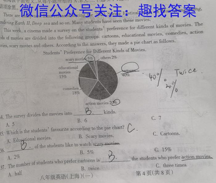 山西省2023届九年级第七次阶段性测试(R-PGZX G SHX)英语