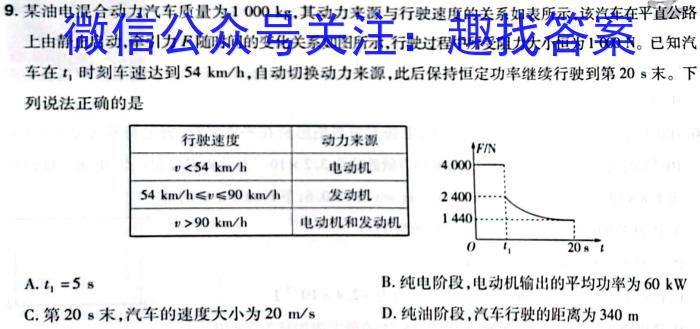 衡水金卷先享题信息卷2023答案 河北版三物理`