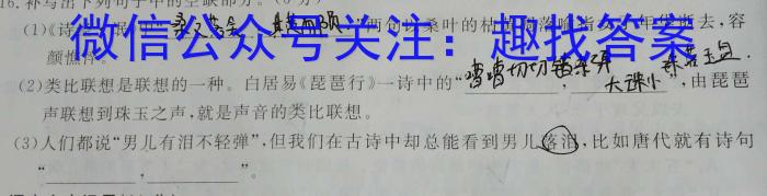 NT2023届普通高等学校招生全国统一考试模拟试卷(一)(新高考)语文