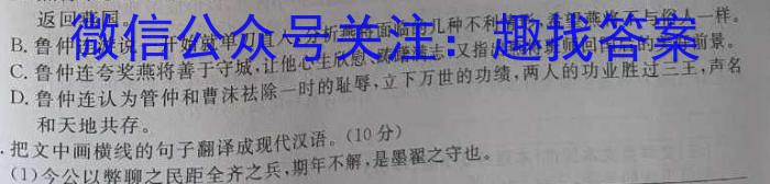 运城市2022-2023学年第二学期九年级教学质量监测（23-CZ175c）语文