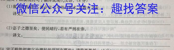 安徽省马鞍山市2023年九年级监测试卷及答案语文