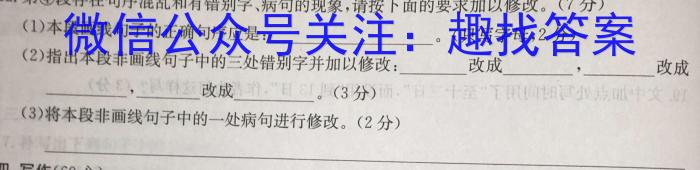 2023年陕西省初中学业水平考试全真模拟(五)语文