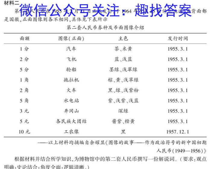 学普试卷·2023届高三第二次(冲刺版)历史