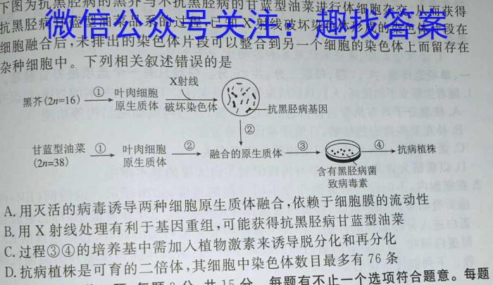 [潍坊二模]2023届潍坊市高考模拟考试(2023.4)生物