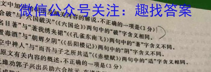 2023年陕西省初中学业水平考试全真模拟（五）语文