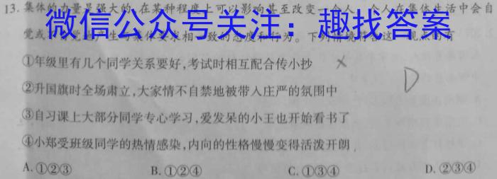 金考卷2023年普通高等学校招生全国统一考试 新高考卷 押题卷(四)地理.