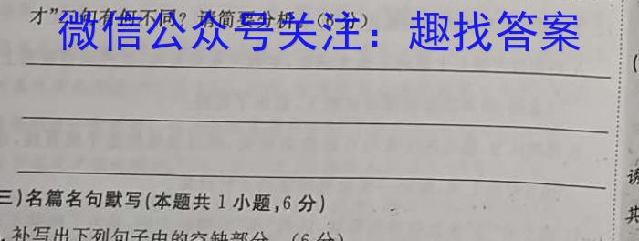 （江西二模）江西省2023年初中学业水平模拟考试语文