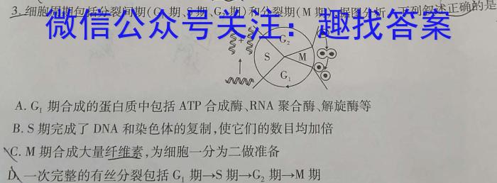 2025届广东大联考高一4月联考（23-388A）生物